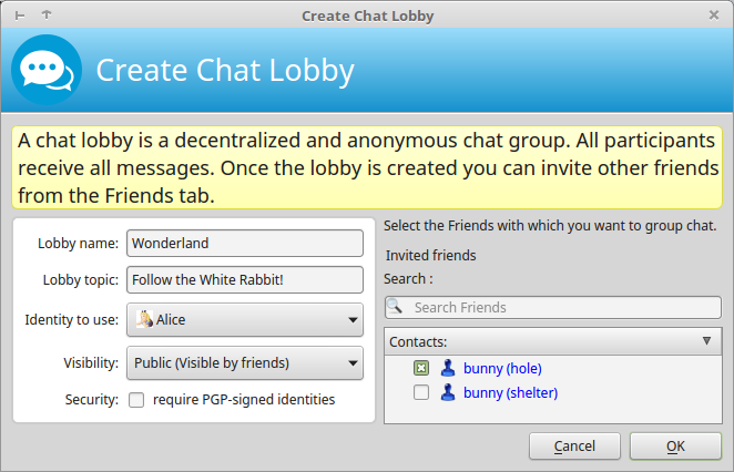 chatroom creation